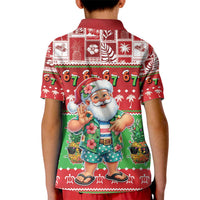 Mele Kalikimaka Hawaii Christmas Kid Polo Shirt Funny Santa 67 Gen Alpha Slang - Polynesian Pride