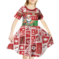 Mele Kalikimaka Hawaii Christmas Kid Short Sleeve Dress Funny Santa 67 Gen Alpha Slang - Polynesian Pride