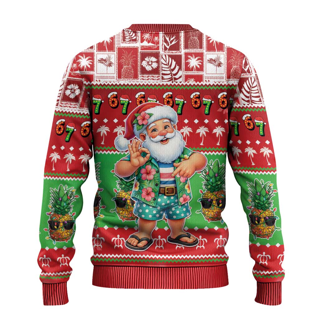 Mele Kalikimaka Hawaii Christmas Ugly Christmas Sweater Funny Santa 67 Gen Alpha Slang - Polynesian Pride