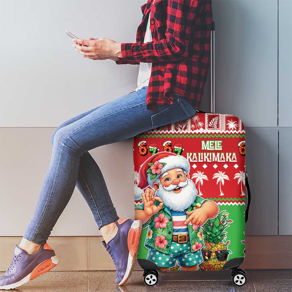 Mele Kalikimaka Hawaii Christmas Luggage Cover Funny Santa 67 Gen Alpha Slang - Polynesian Pride