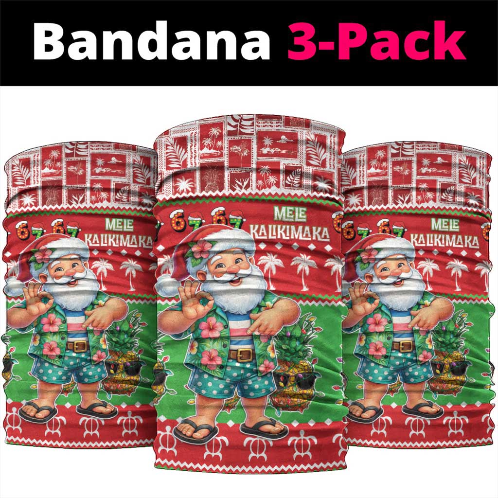 Mele Kalikimaka Hawaii Christmas Neck Gaiter Funny Santa 67 Gen Alpha Slang - Polynesian Pride