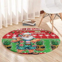 Mele Kalikimaka Hawaii Christmas Round Carpet Funny Santa 67 Gen Alpha Slang - Polynesian Pride