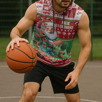 Mele Kalikimaka Hawaii Christmas Sleeveless Hoodie Funny Santa 67 Gen Alpha Slang - Polynesian Pride
