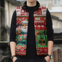 Mele Kalikimaka Hawaii Christmas Sleeveless Puffer Jacket Funny Santa 67 Gen Alpha Slang - Polynesian Pride