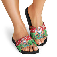 Mele Kalikimaka Hawaii Christmas Slide Sandals Funny Santa 67 Gen Alpha Slang - Polynesian Pride