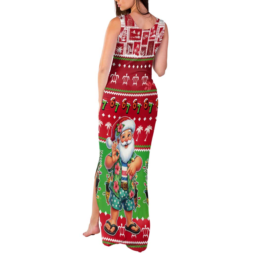 Mele Kalikimaka Hawaii Christmas Tank Maxi Dress Funny Santa 67 Gen Alpha Slang - Polynesian Pride