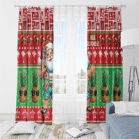 Mele Kalikimaka Hawaii Christmas Window Curtain Funny Santa 67 Gen Alpha Slang - Polynesian Pride