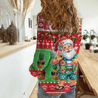 Mele Kalikimaka Hawaii Christmas Women Casual Shirt Funny Santa 67 Gen Alpha Slang - Polynesian Pride