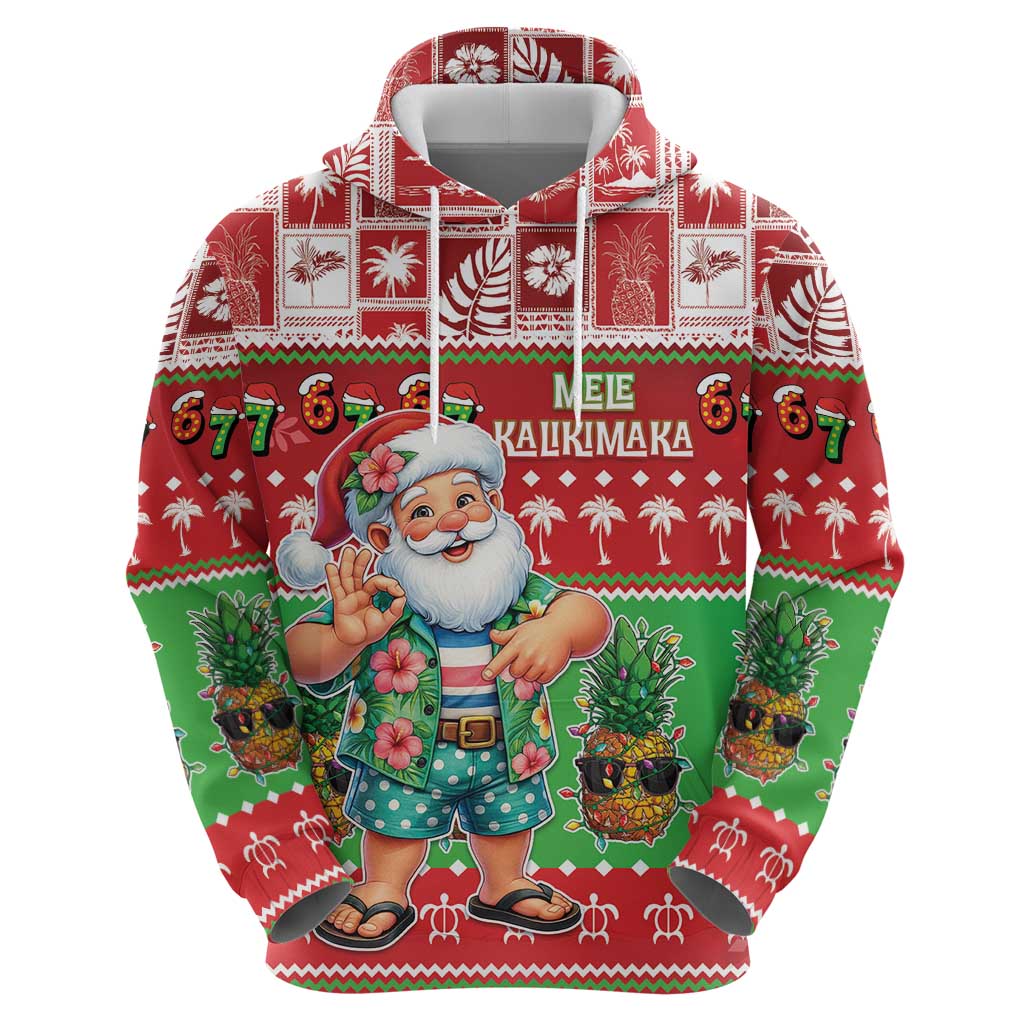 Mele Kalikimaka Hawaii Christmas Zip Hoodie Funny Santa 67 Gen Alpha Slang - Polynesian Pride