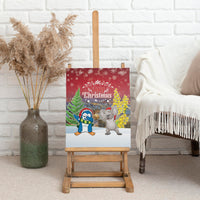 Christmas In July Canvas Wall Art Funny Dabbing Dance Koala And Blue Penguins