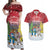 Personalised Christmas In July Couples Matching Off Shoulder Maxi Dress and Hawaiian Shirt Funny Dabbing Dance Koala And Blue Penguins