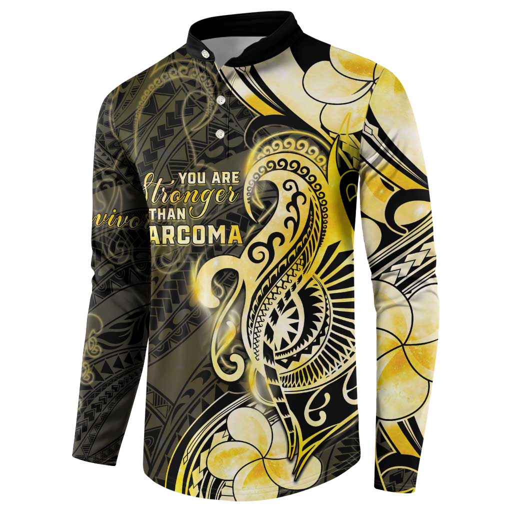 Sarcoma Awareness Button Sweatshirt You Are Stronger Than Sarcoma