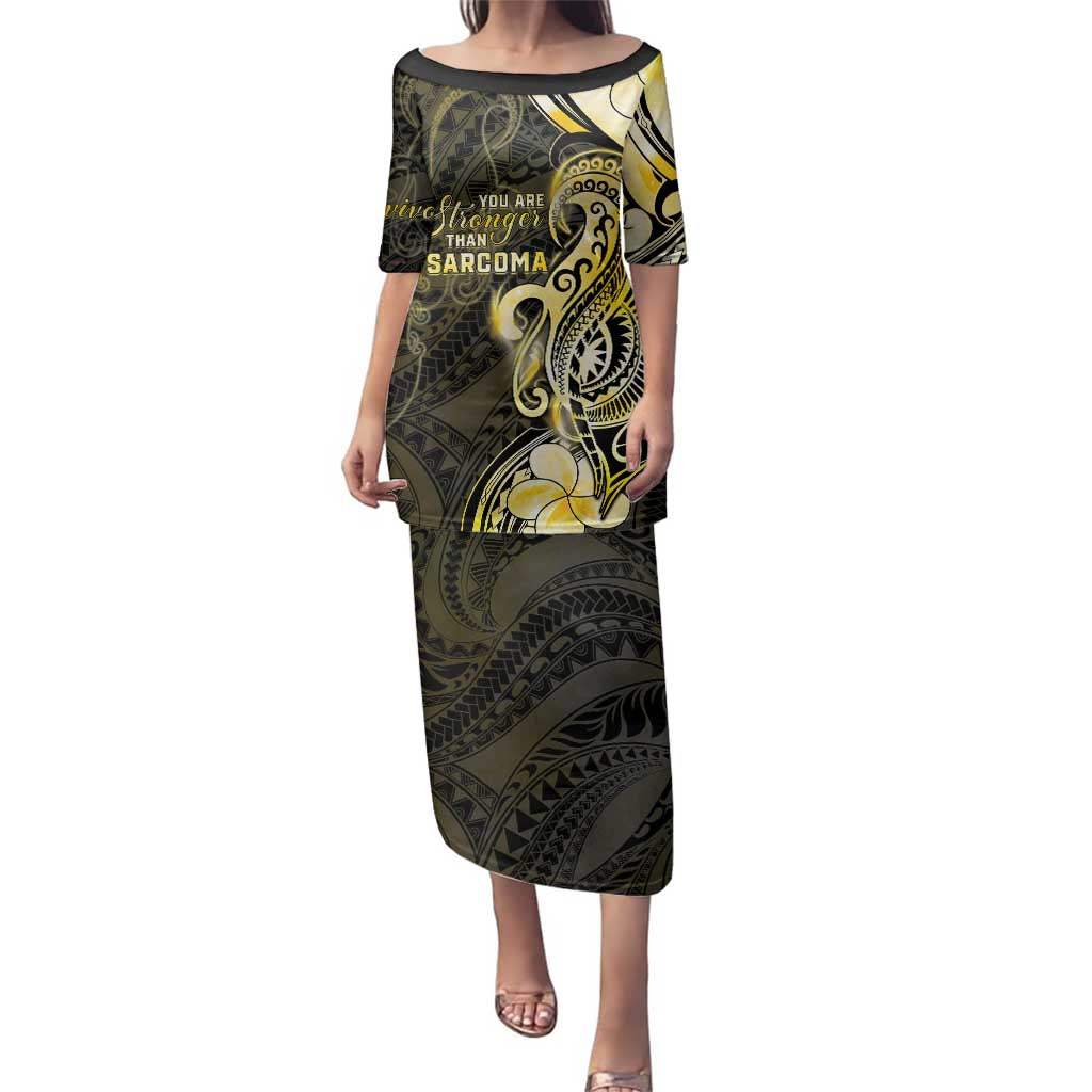 Sarcoma Awareness Family Matching Puletasi and Hawaiian Shirt You Are Stronger Than Sarcoma