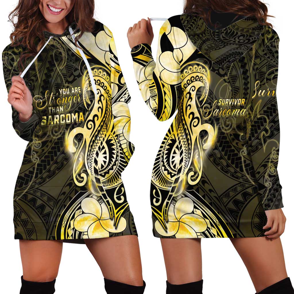 Sarcoma Awareness Hoodie Dress You Are Stronger Than Sarcoma