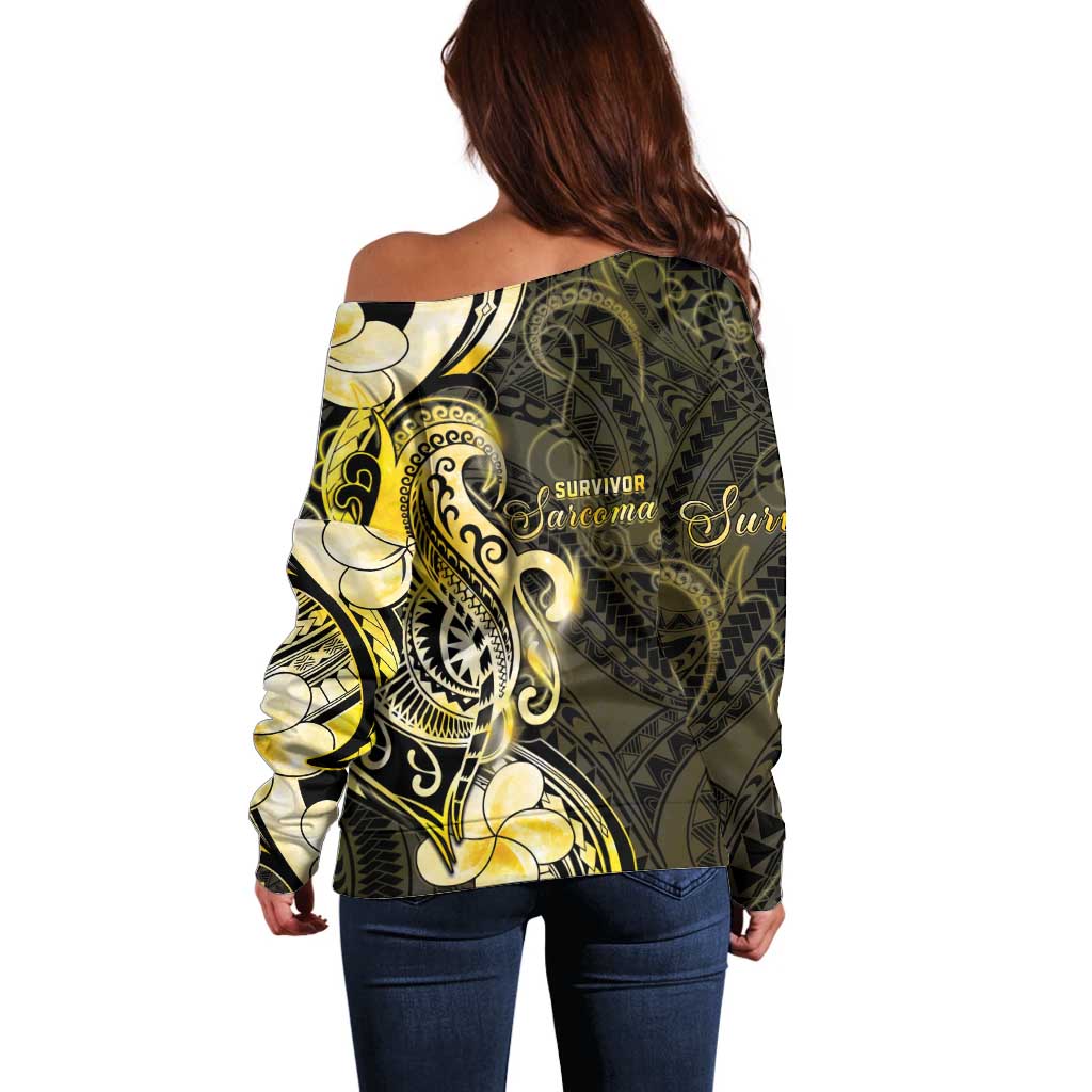 Sarcoma Awareness Off Shoulder Sweater You Are Stronger Than Sarcoma