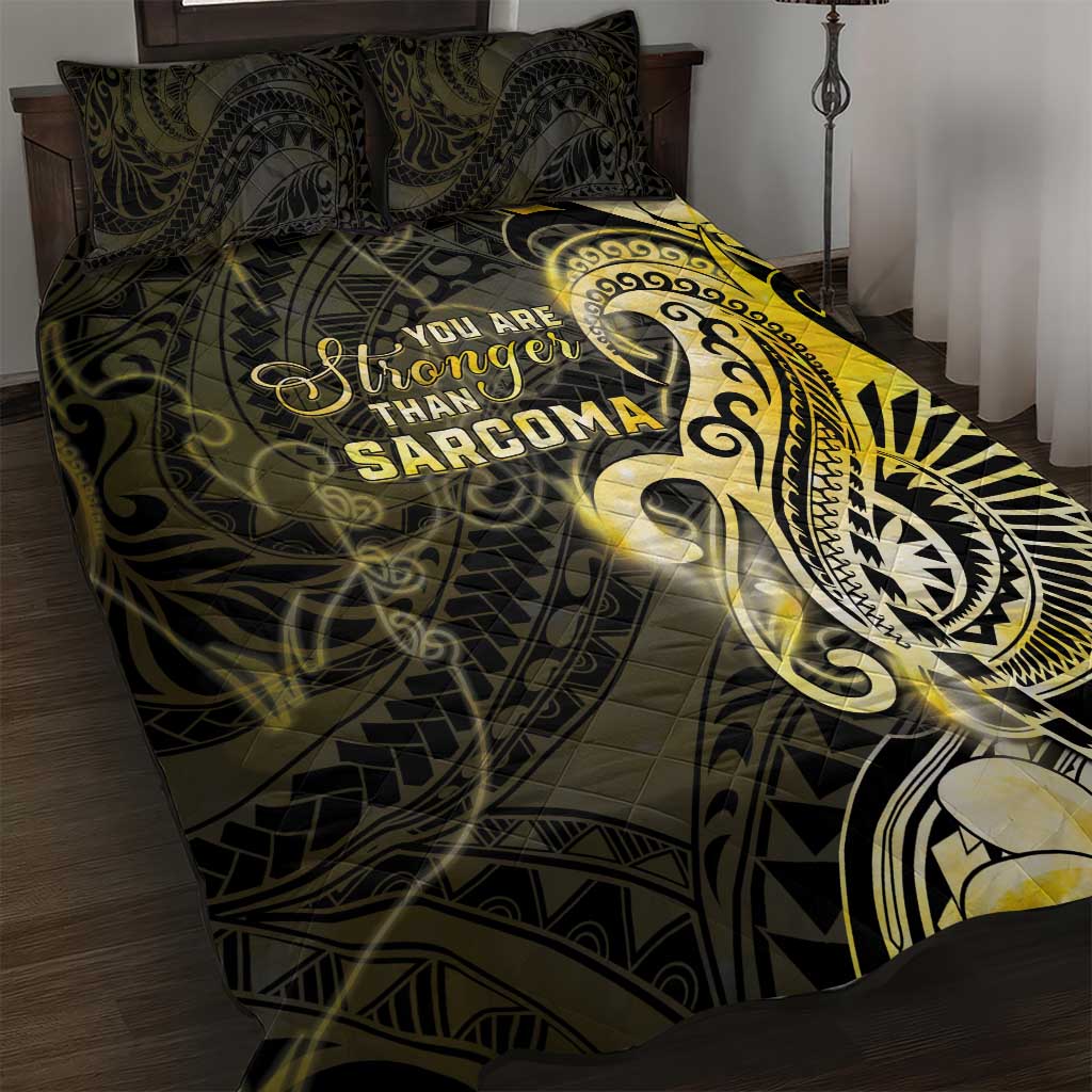 Sarcoma Awareness Quilt Bed Set You Are Stronger Than Sarcoma