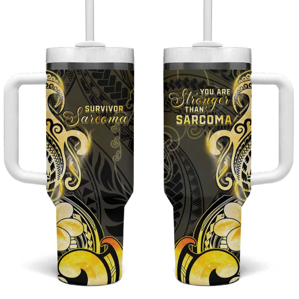 Sarcoma Awareness Tumbler With Handle You Are Stronger Than Sarcoma