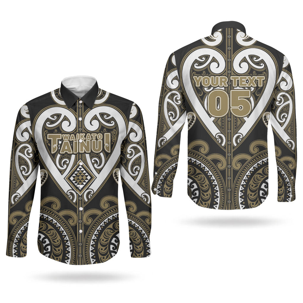 Custom Aotearoa Waikato Tainui Couples Matching Mermaid Dress and Long Sleeve Button Shirt Maori Tribal Pattern