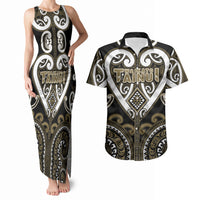Custom Aotearoa Waikato Tainui Couples Matching Tank Maxi Dress and Hawaiian Shirt Maori Tribal Pattern