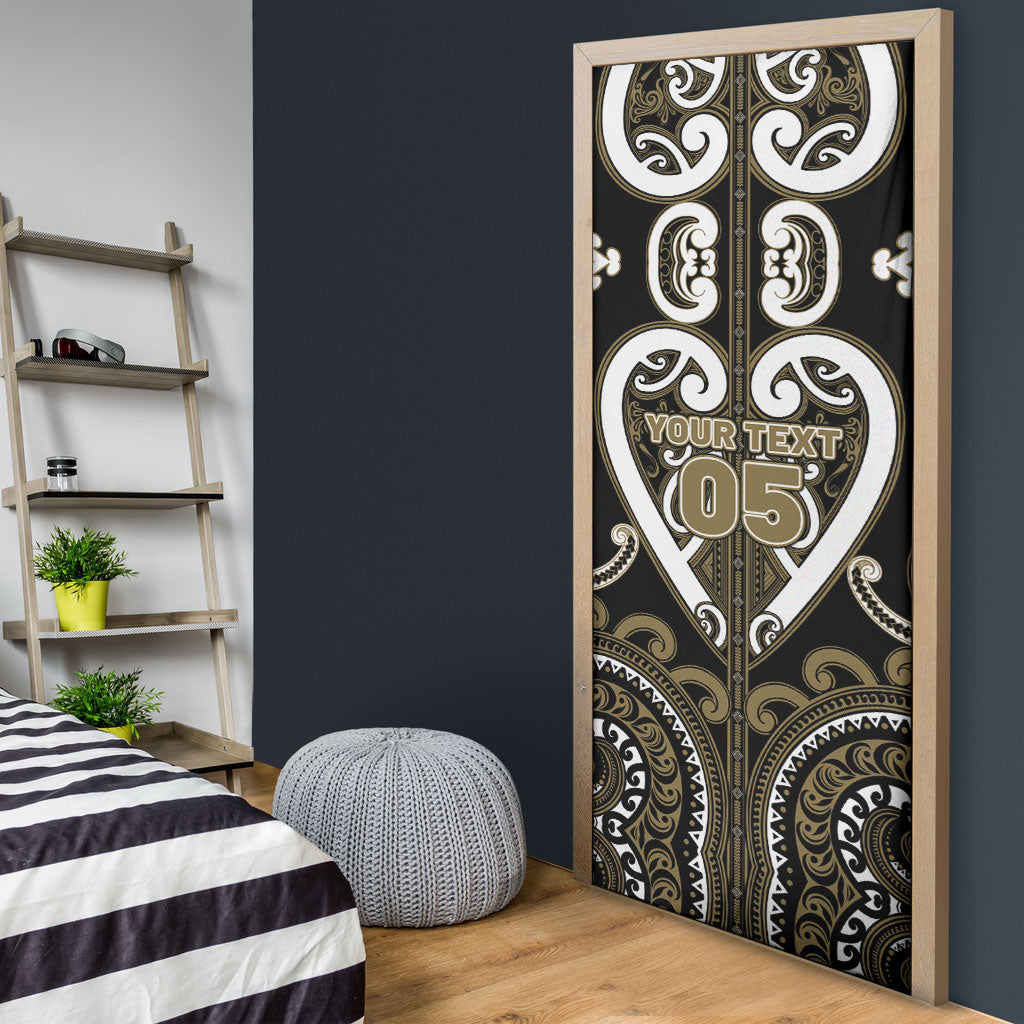 Custom Aotearoa Waikato Tainui Door Cover Maori Tribal Pattern