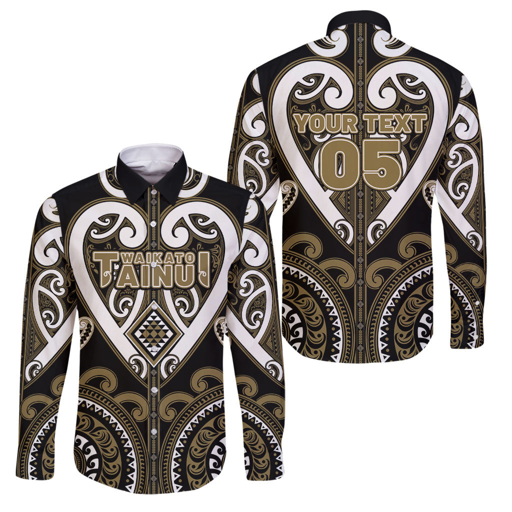 Custom Aotearoa Waikato Tainui Family Matching Long Sleeve Bodycon Dress and Hawaiian Shirt Maori Tribal Pattern