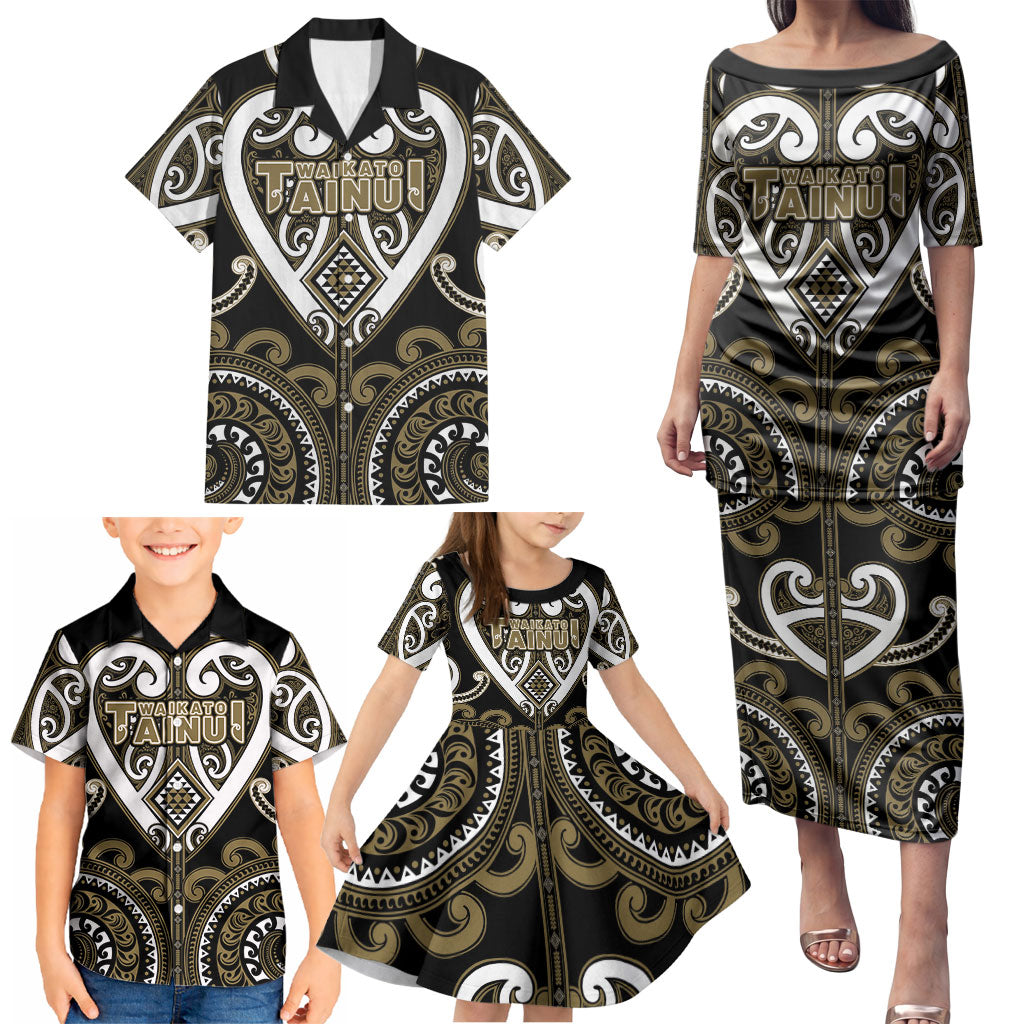 Custom Aotearoa Waikato Tainui Family Matching Puletasi and Hawaiian Shirt Maori Tribal Pattern LT05 - Polynesian Pride