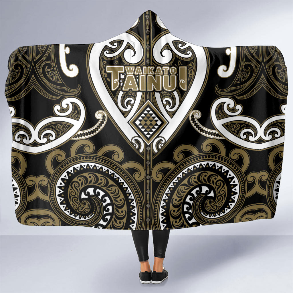 Aotearoa Waikato Tainui Hooded Blanket Maori Tribal Pattern