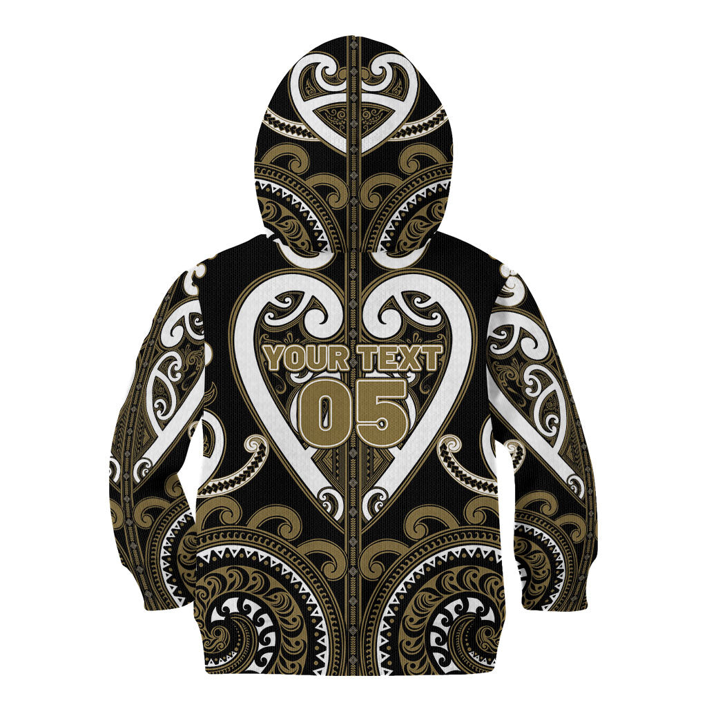 Custom Aotearoa Waikato Tainui Kid Hoodie Maori Tribal Pattern