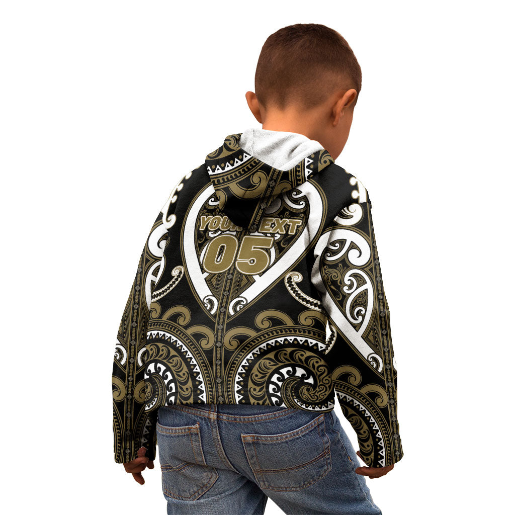 Custom Aotearoa Waikato Tainui Kid Hoodie Maori Tribal Pattern