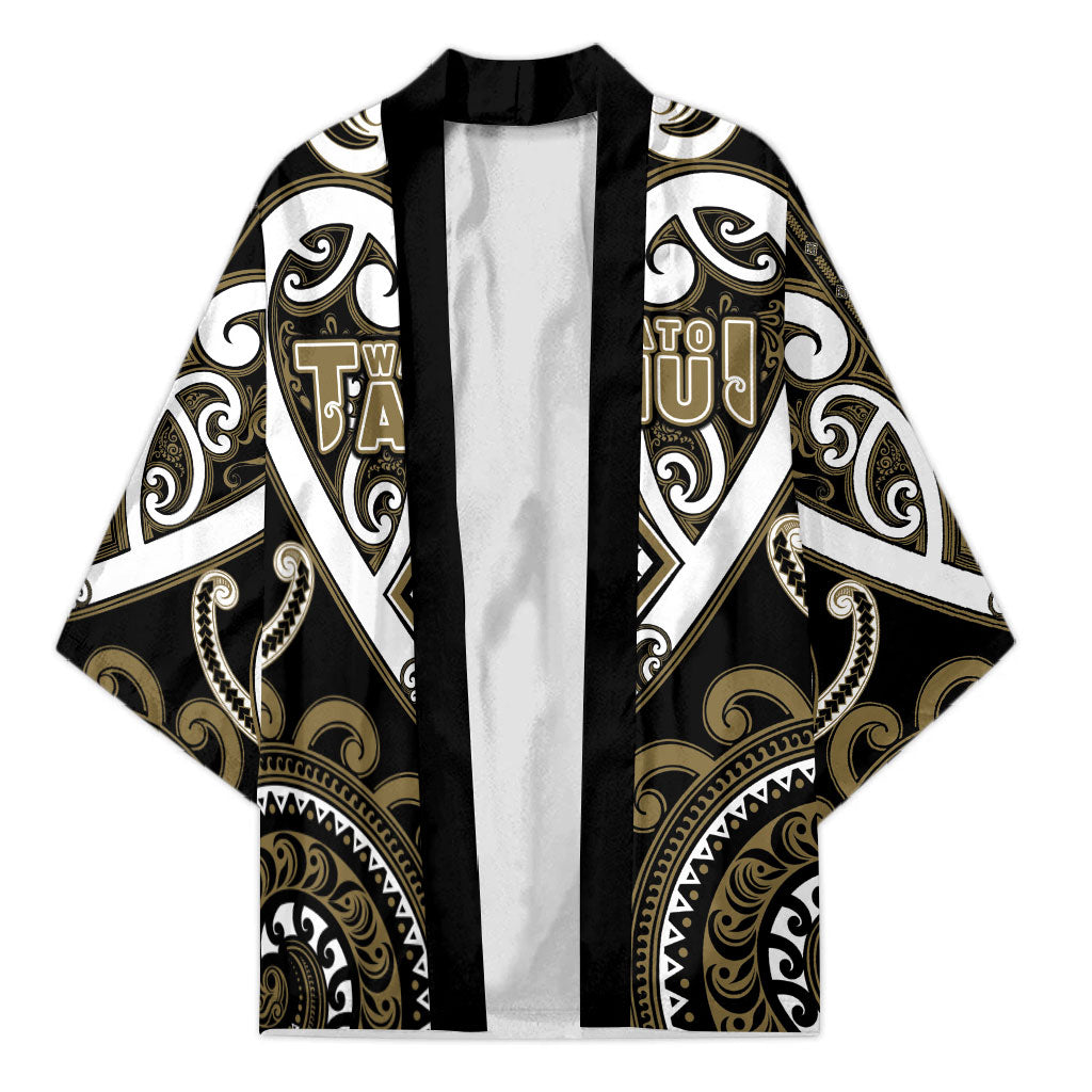 Custom Aotearoa Waikato Tainui Kimono Maori Tribal Pattern LT05 Unisex Dark Yellow - Polynesian Pride