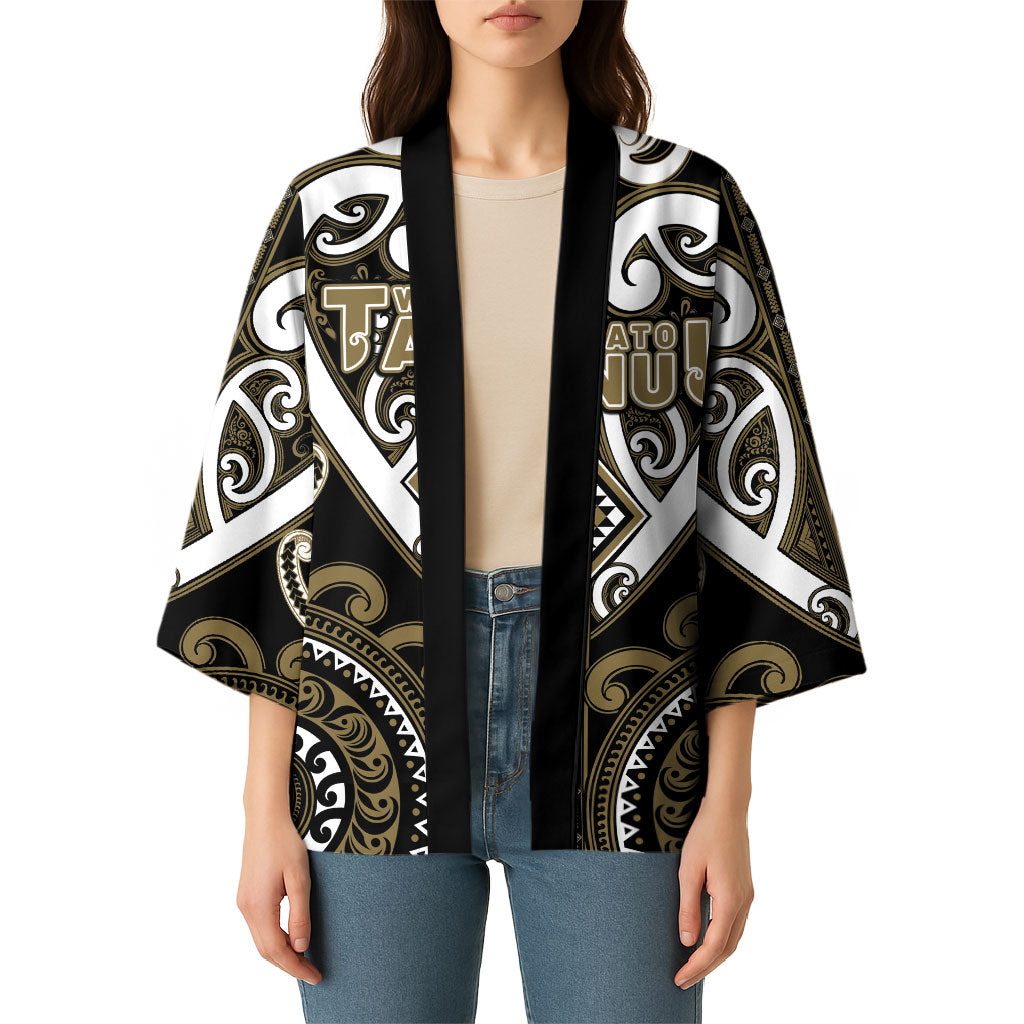 Custom Aotearoa Waikato Tainui Kimono Maori Tribal Pattern