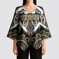 Custom Aotearoa Waikato Tainui Kimono Sleeve Blouse Maori Tribal Pattern