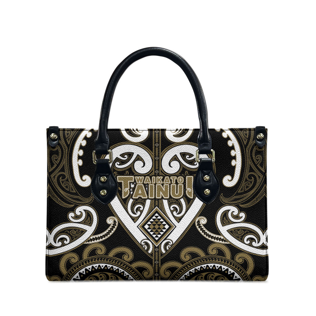 Aotearoa Waikato Tainui Leather Bag Maori Tribal Pattern