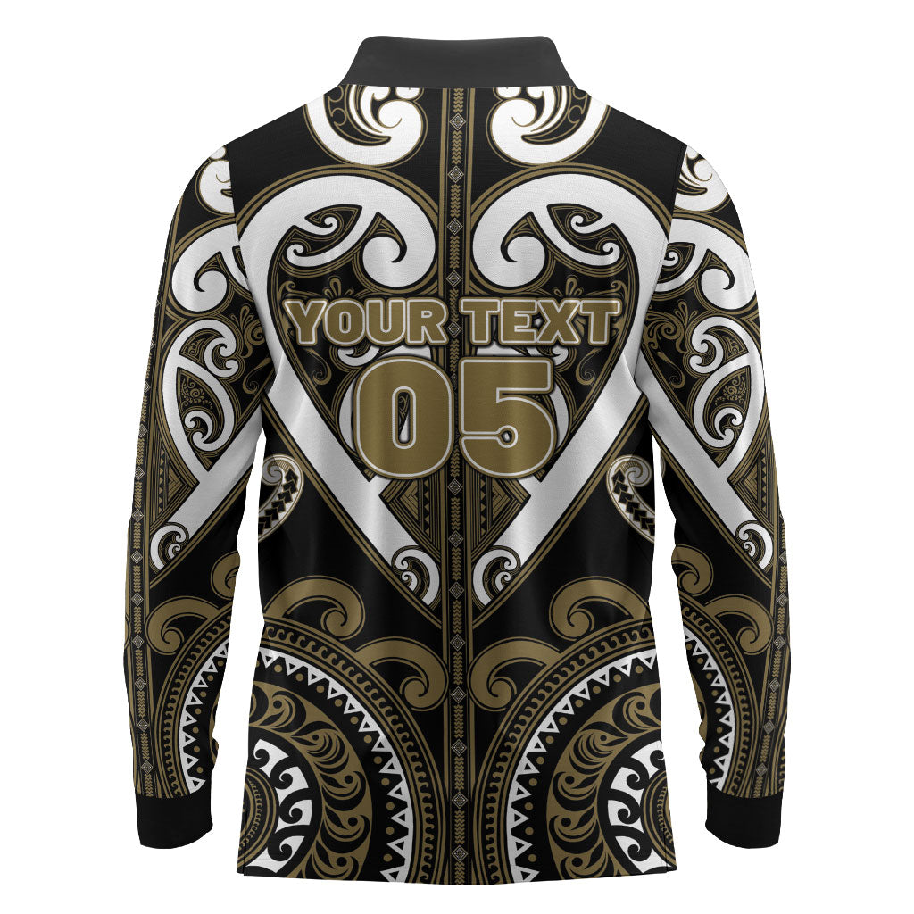 Custom Aotearoa Waikato Tainui Long Sleeve Polo Shirt Maori Tribal Pattern