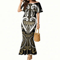 Custom Aotearoa Waikato Tainui Mermaid Dress Maori Tribal Pattern