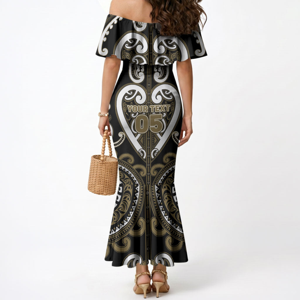 Custom Aotearoa Waikato Tainui Mermaid Dress Maori Tribal Pattern