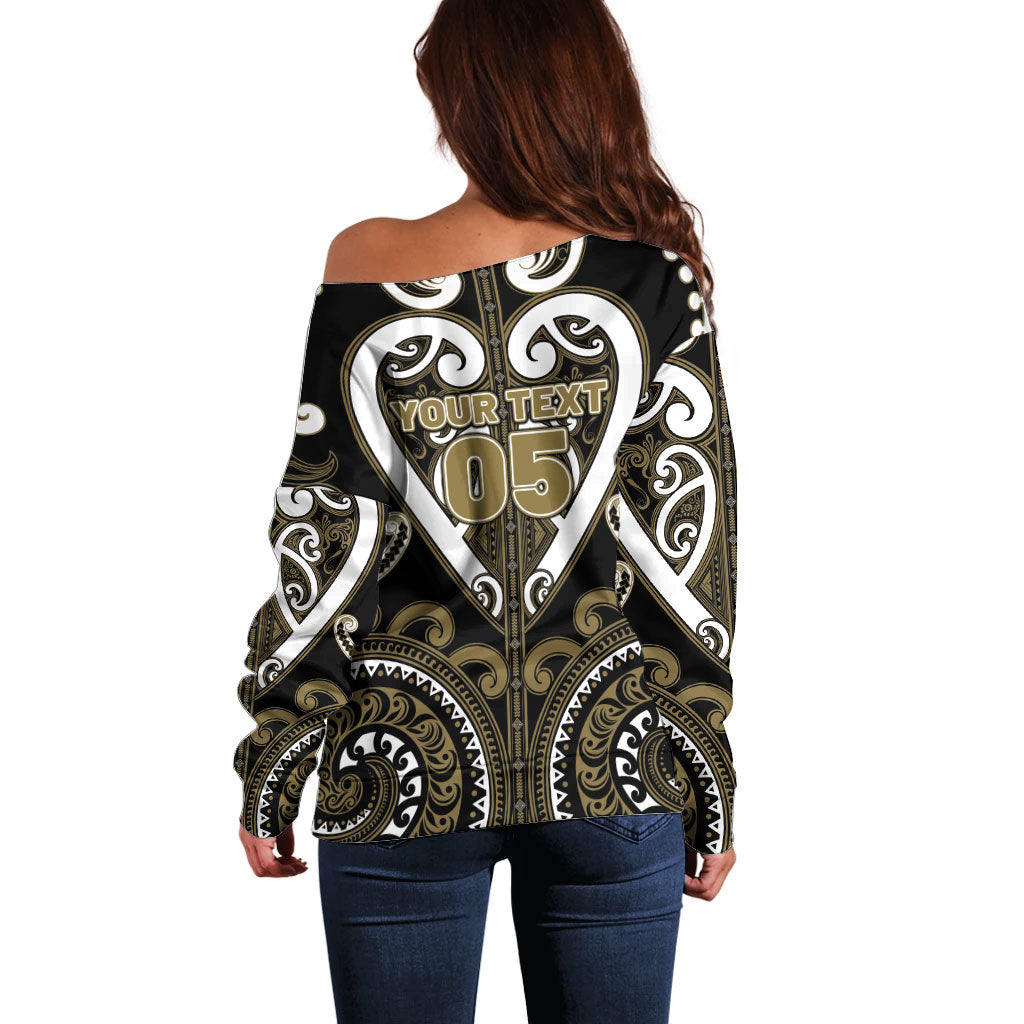 Custom Aotearoa Waikato Tainui Off Shoulder Sweater Maori Tribal Pattern