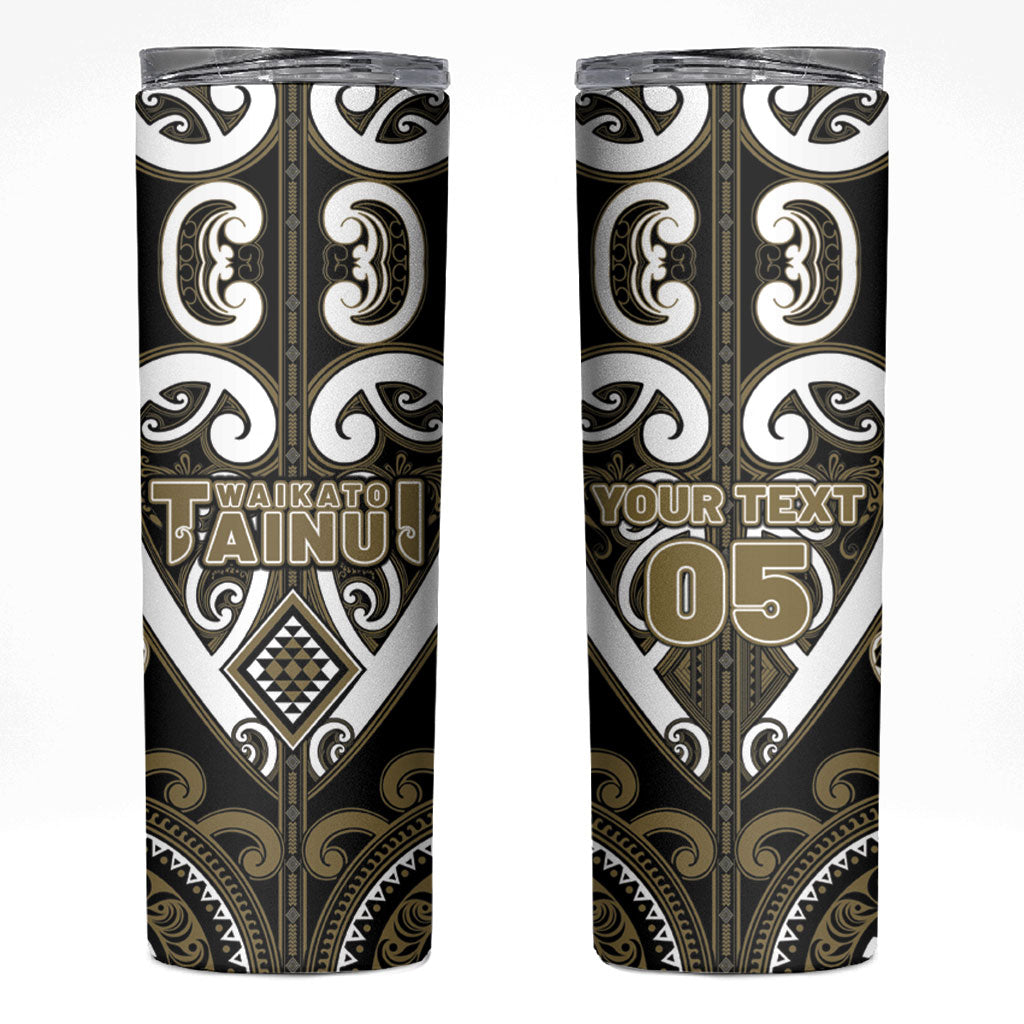 Custom Aotearoa Waikato Tainui Skinny Tumbler Maori Tribal Pattern