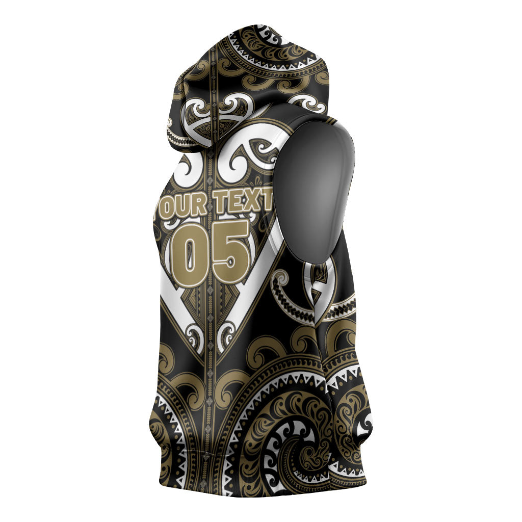 Custom Aotearoa Waikato Tainui Sleeveless Hoodie Maori Tribal Pattern