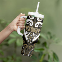 Custom Aotearoa Waikato Tainui Tumbler With Handle Maori Tribal Pattern