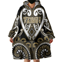 Custom Aotearoa Waikato Tainui Wearable Blanket Hoodie Maori Tribal Pattern