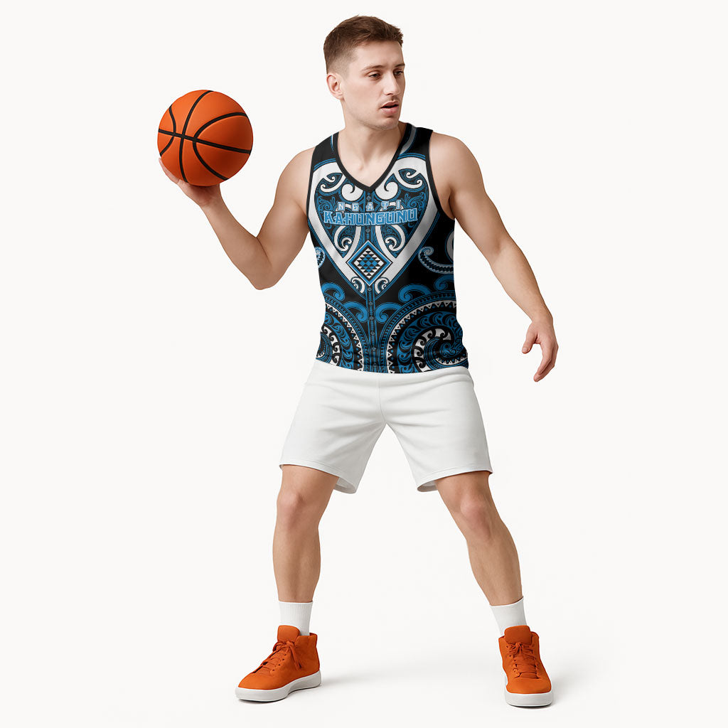 Custom Aotearoa Ngati Kahungunu Basketball Jersey Maori Tribal Pattern