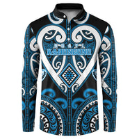 Custom Aotearoa Ngati Kahungunu Button Sweatshirt Maori Tribal Pattern