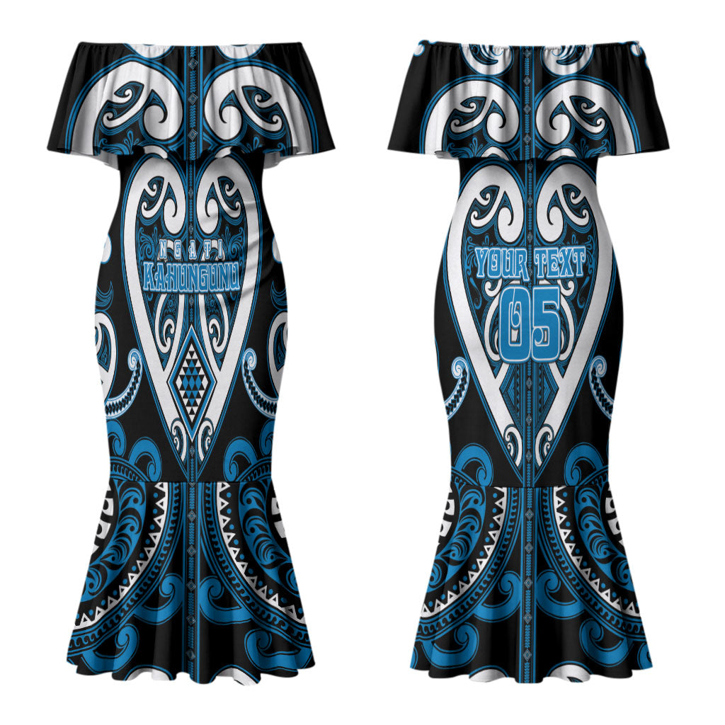 Custom Aotearoa Ngati Kahungunu Couples Matching Mermaid Dress and Hawaiian Shirt Maori Tribal Pattern