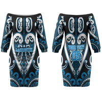 Custom Aotearoa Ngati Kahungunu Couples Matching Off The Shoulder Long Sleeve Dress and Hawaiian Shirt Maori Tribal Pattern