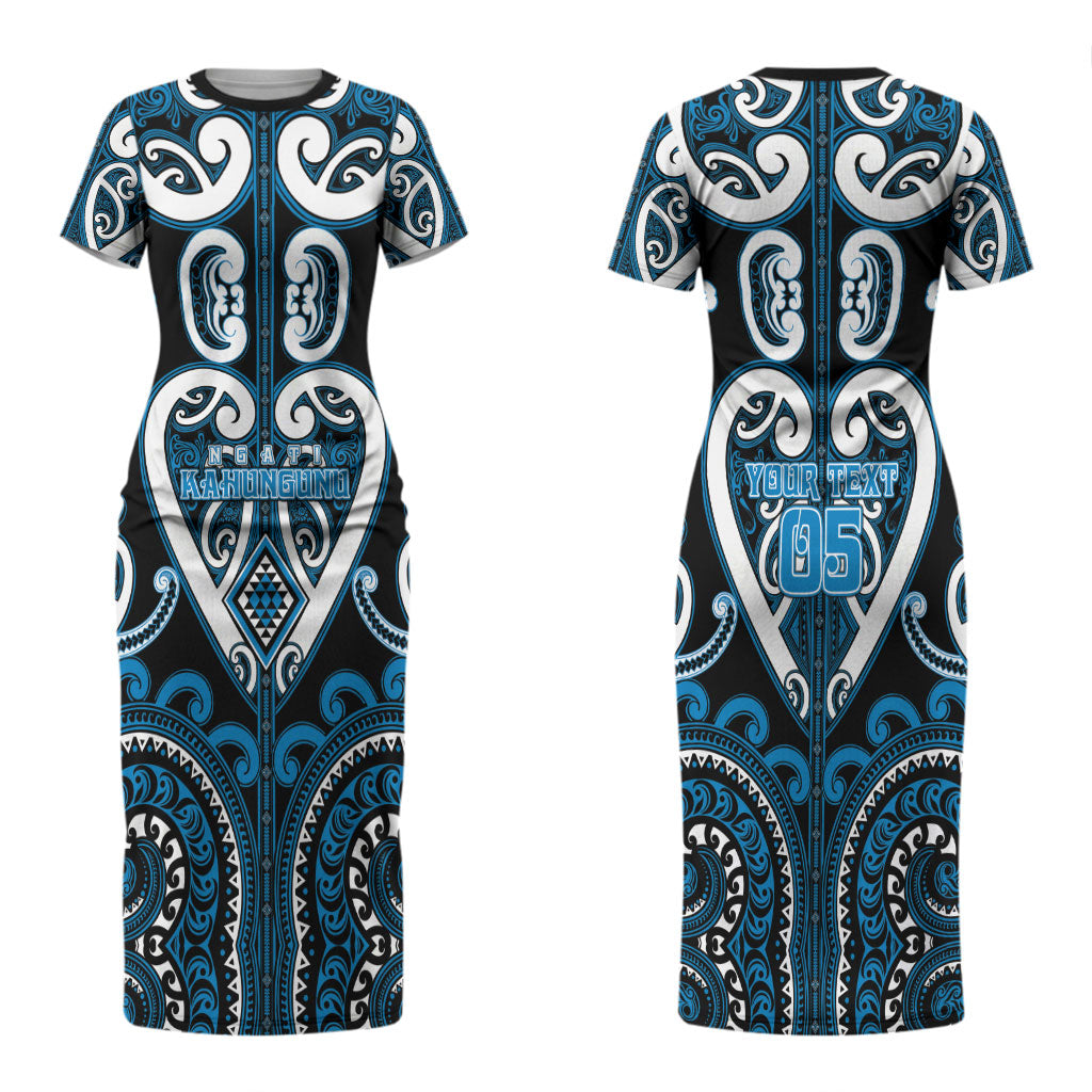 Custom Aotearoa Ngati Kahungunu Couples Matching Short Sleeve Bodycon Dress and Hawaiian Shirt Maori Tribal Pattern