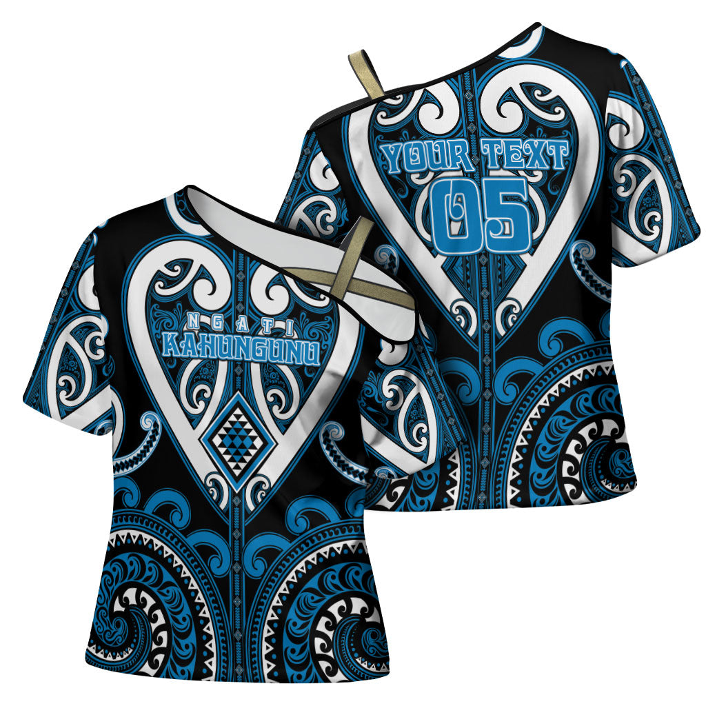 Custom Aotearoa Ngati Kahungunu Cross Shoulder Shirt Maori Tribal Pattern