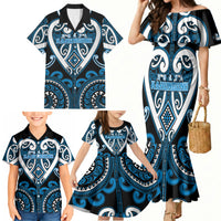 Custom Aotearoa Ngati Kahungunu Family Matching Mermaid Dress and Hawaiian Shirt Maori Tribal Pattern