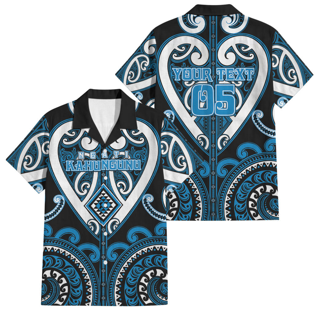 Custom Aotearoa Ngati Kahungunu Family Matching Off Shoulder Short Dress and Hawaiian Shirt Maori Tribal Pattern