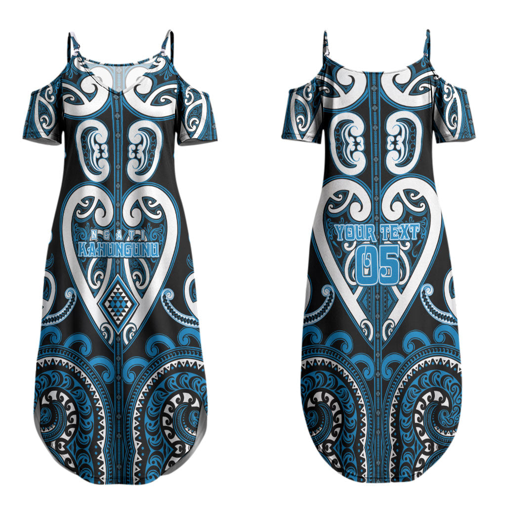 Custom Aotearoa Ngati Kahungunu Family Matching Summer Maxi Dress and Hawaiian Shirt Maori Tribal Pattern
